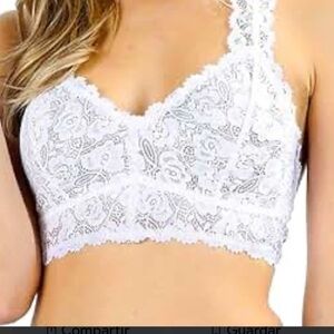 Felina White Lace Longline Bralette